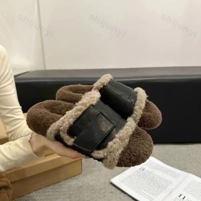Fashion Fashion Women's Platform Plush Shoes Autumn New Vintage Outdoor Non Slip Casual Flats Lightweight Comfortable Soft Sole Slippers
