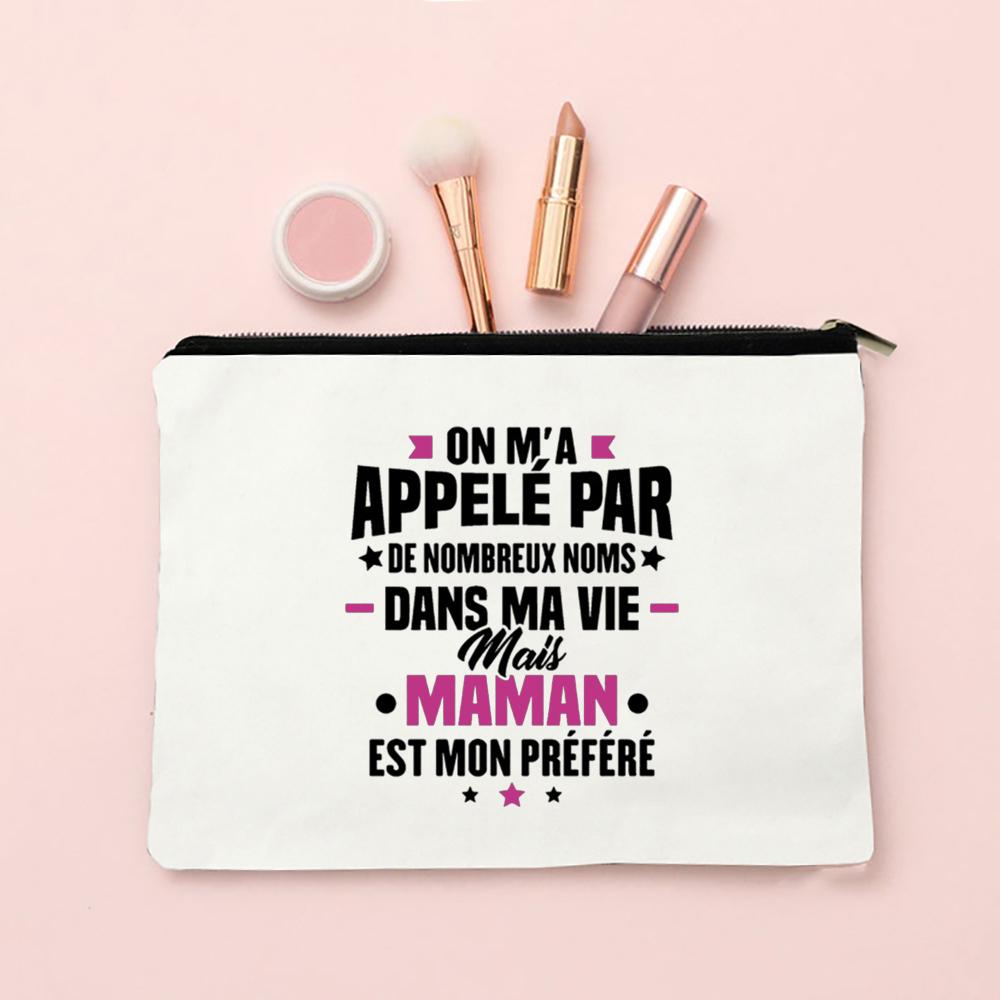Best Mom French Printed Cosmetic Case Women Makeup Bags Travel Toiletry Organizer Female Wash Storage Pouch Mother's Day Gifts