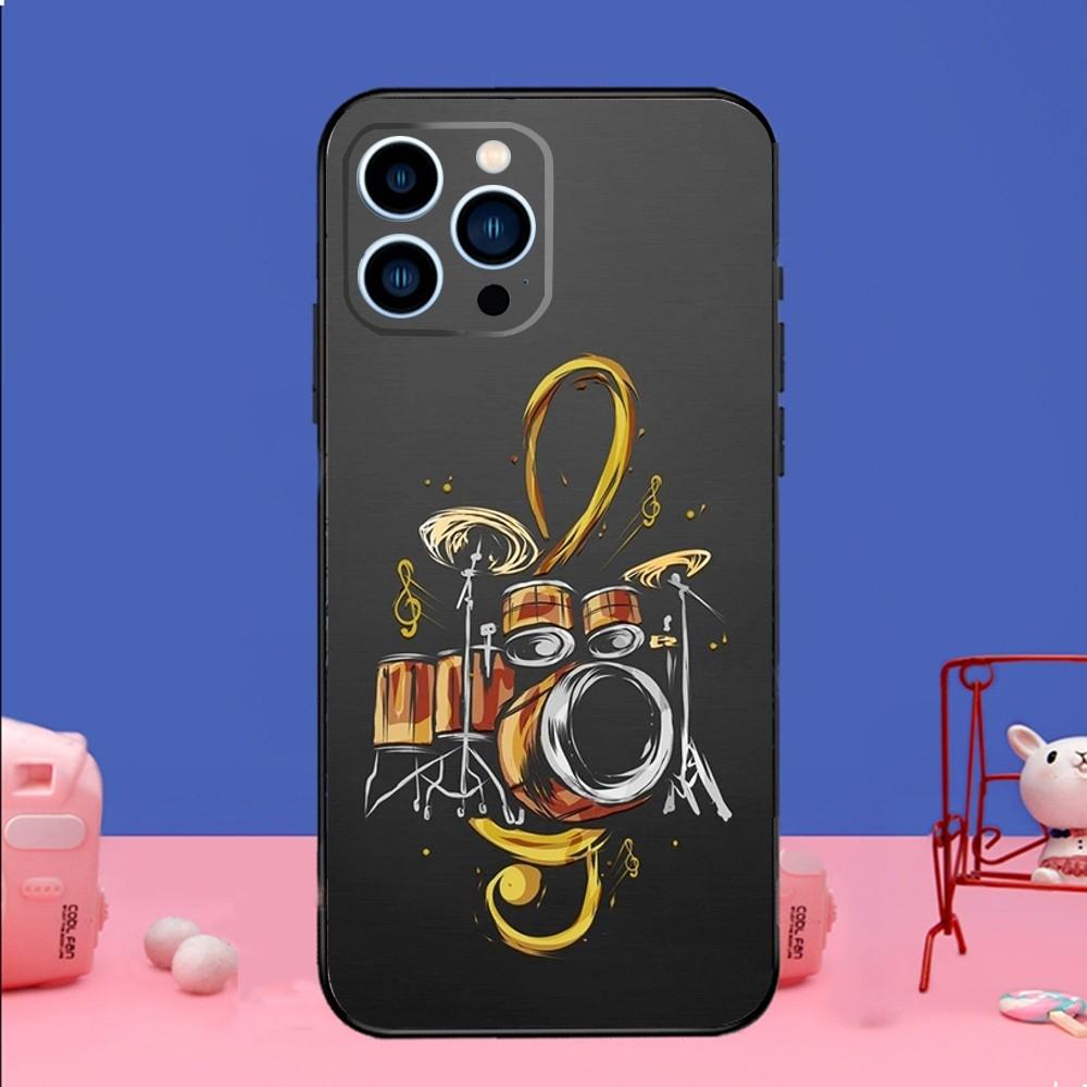 

Drum Drummer Phone Case For iPhone 14,13,12 Mini 11 Pro XR,X,XS,MAX 6S,7,8 Plus Silicone Cover Soft black iPhone11