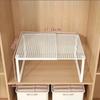 Expandable Closet Shelf Organizer Telescopic Wardrobe Storage Rack No Drill Adjustable Divider for Clothes Shoes Cabinets Home