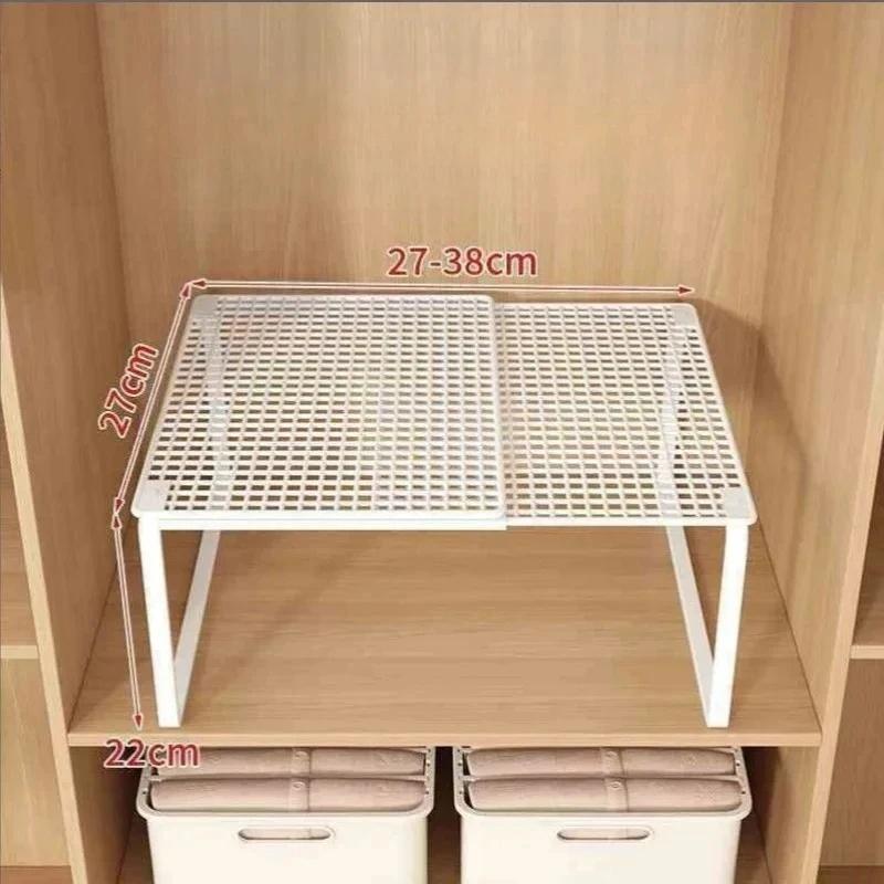 Expandable Closet Shelf Organizer Telescopic Wardrobe Storage Rack No Drill Adjustable Divider for Clothes Shoes Cabinets Home