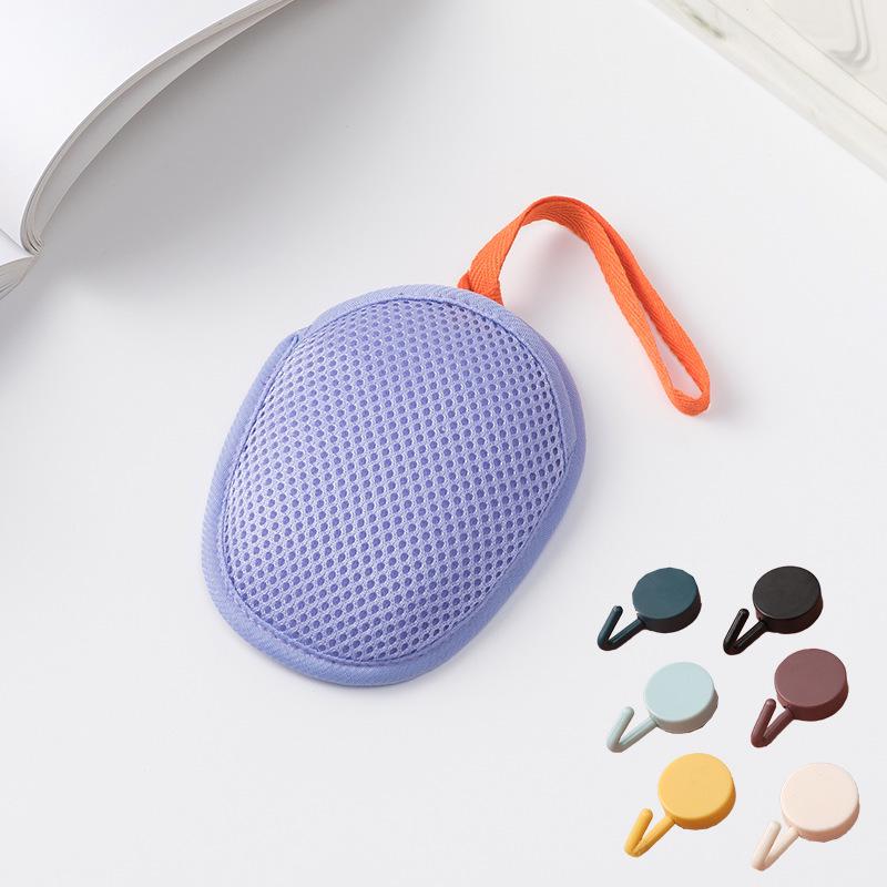 Scented Soap & Bath Ball Duo: Thick, Super Soft Foaming Mesh Bag with Soap Holder