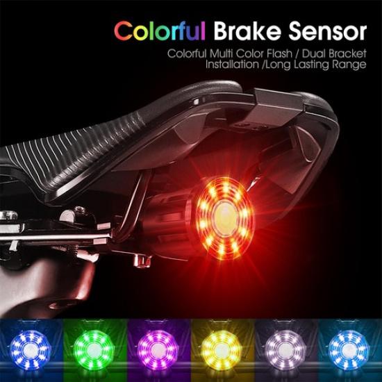 Cycling Smart Brake Sensor Bike Light LED Bicycle Seatpost Saddle Tail Light