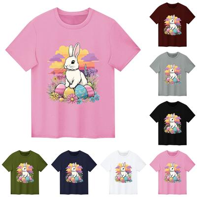 Children's Printed Short Sleeved Round Neck Casual Comfortable Loose Lightweight Top