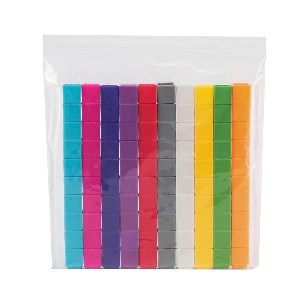 100-Piece Interlocking Square Math Blocks Set - Educational Toy for Kindergarten