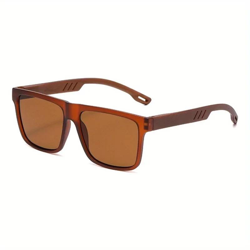 Mens Retro Large Frame Square Sunglasses Fashionable Durable for Travel Outdoor Leisure Wear