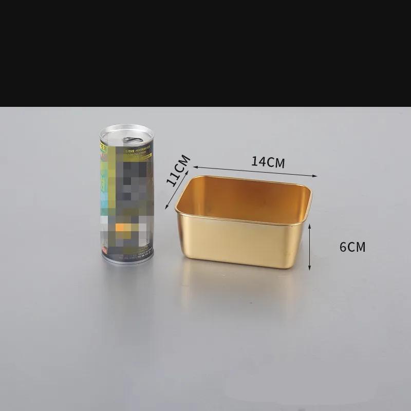 

Набор тарелок из нержавеющей стали золотистого цвета Прямоугольный поднос для хранения тирамису с крышкой для выпечки торта хлеба сервиз assiette