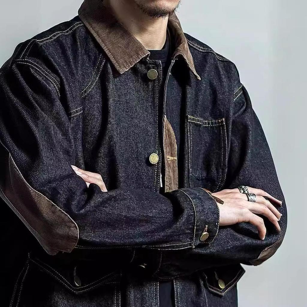 Herrenmode Patchwork Jeansjacken Hip Hop Streetwear Übergröße Mäntel für Männer