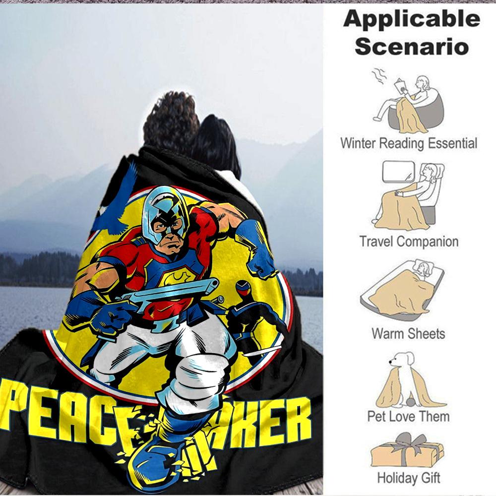 1pc Peacemaker Flannel Throw Blanket - Lightweight Soft Warm All-Season Blanket for Sofa, Bed, Travel, Camping L1029171