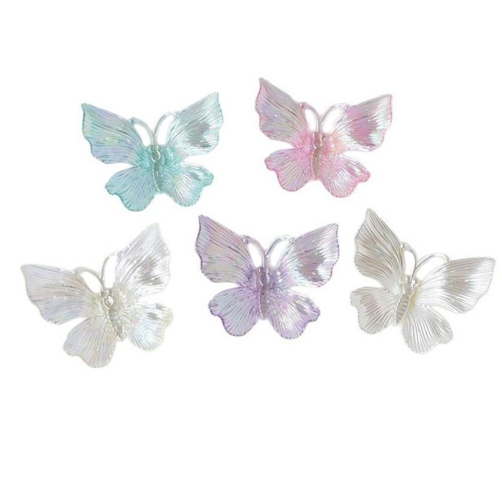 Transparent Colored Transparent Butterfly Accessories Acrylic Butterfly Beads  Jewelry Making