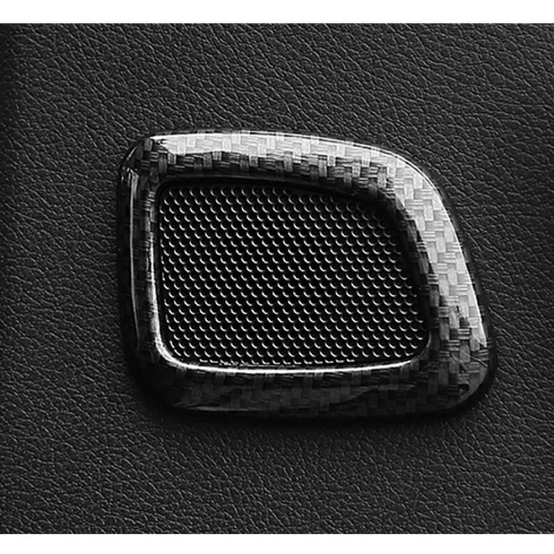 For Jeep Compass 2017 2018- ABS Plastic Car Door Sound Speaker Audio Ring Cover Carbon Fiber Water Cup Holder Frame Trim