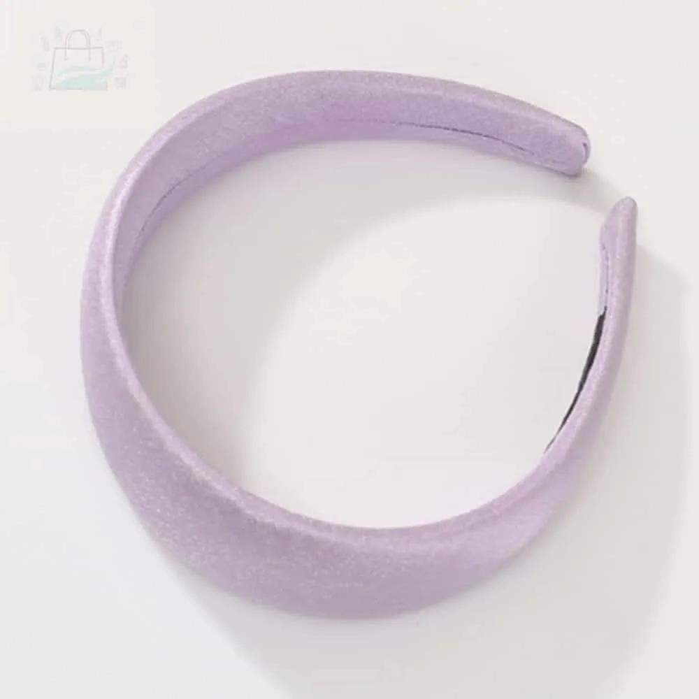 GSTORE Thick Headband Goddess Hairband Pain-Friendly Headband for Girls Feminine Hairband Purple Satin Pearl Volume Hairband