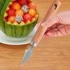Wooden Handle Melon Baller Stainless Steel Salad Spoon Multifunctional Seed Remover  Carving