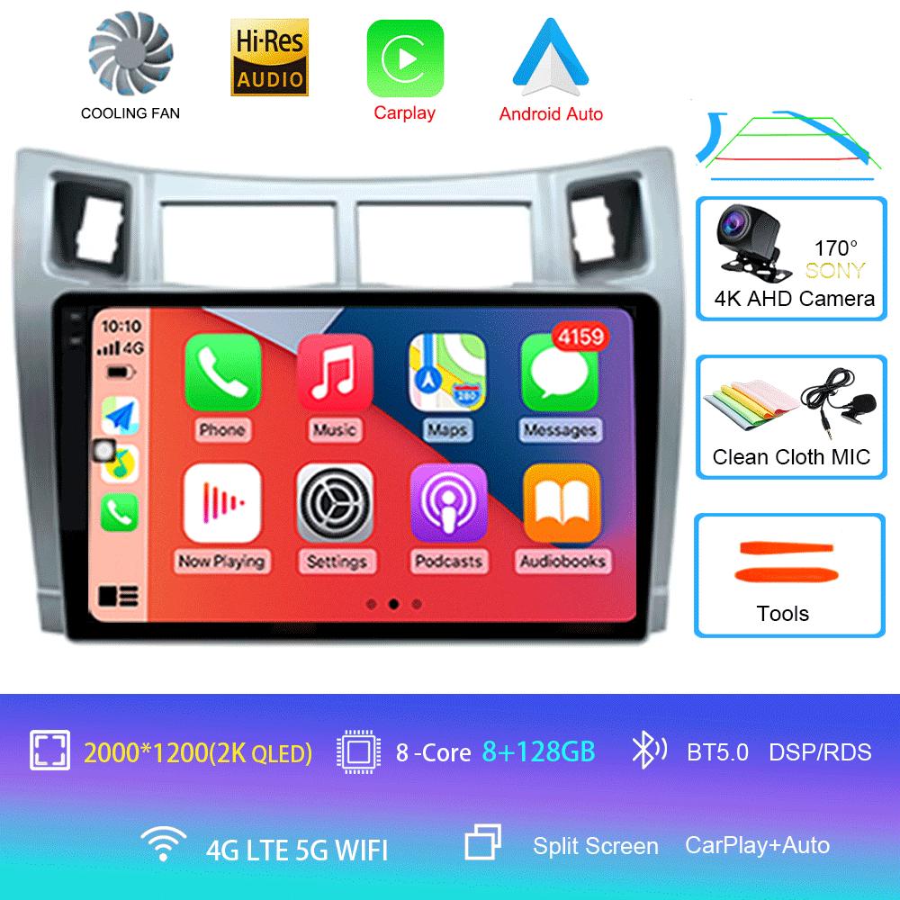 For Toyota Yaris 2005 2006 2007 2008 2009 2010 2011 2012 Carplay Car Multimedia Player Radio Car Radio Android 14 GPS Navigator
