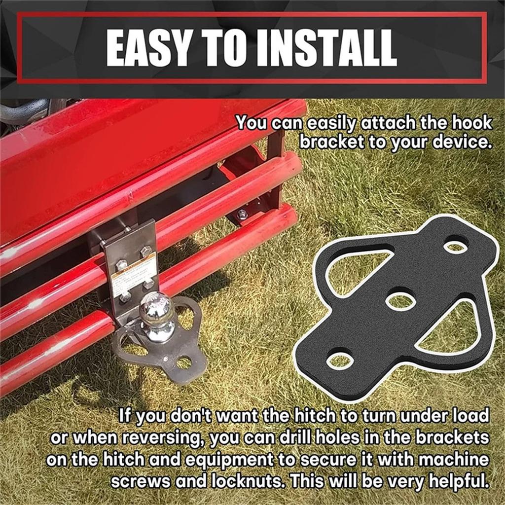 3-Way Trailer Hitch Adapter, Steel Hook Mounting with Bolts, Suitable for ATV  Mower Golf Cart Yard
