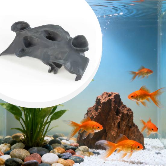 Natural Curve Aquarium Hideout under Gravel Tunnel Cave Fish Tank Viewing Tunnel Hideout for Catfish Kuhli Loaches Shrimp