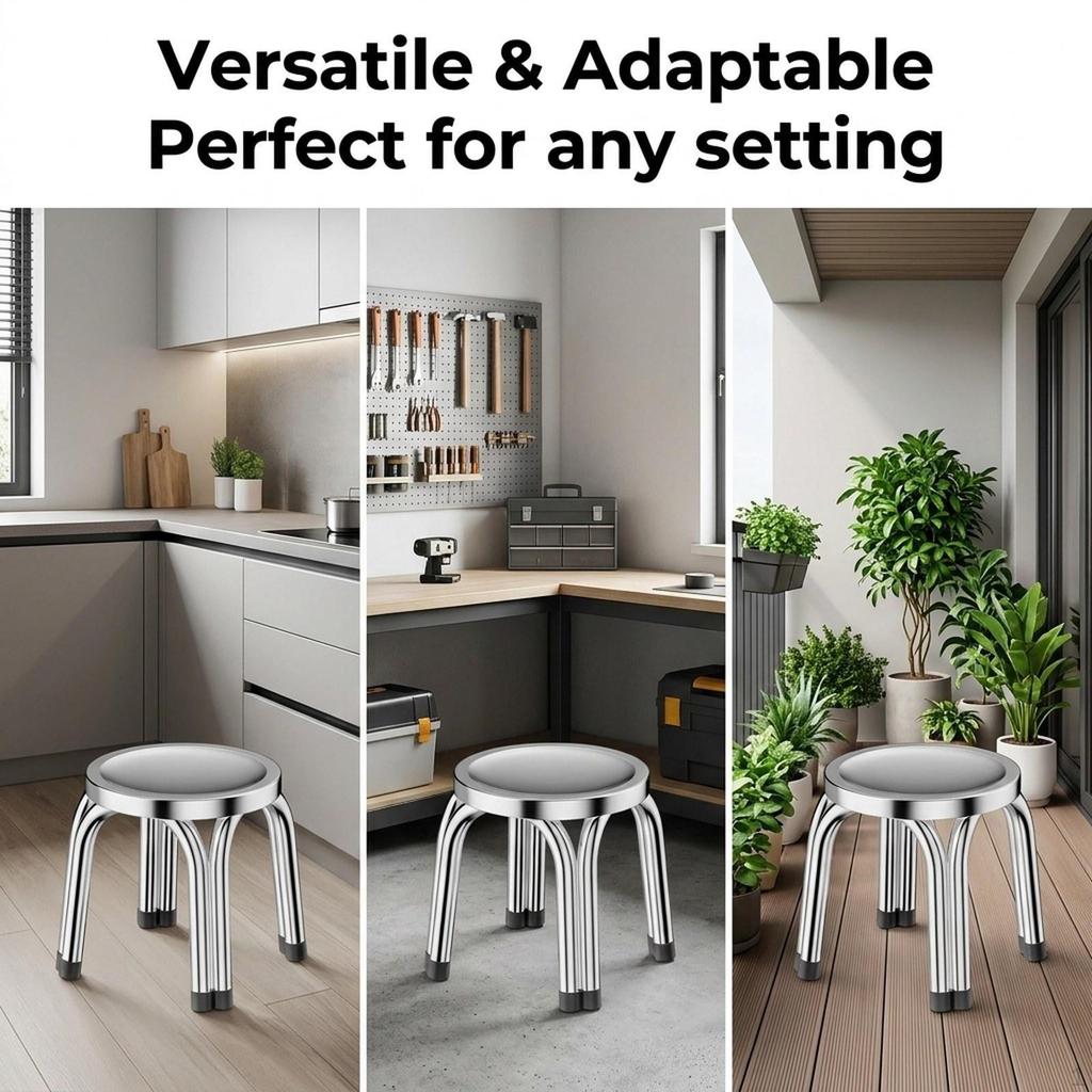 Compact Non Slip Lightweight Shoe Stool Multipurpose Chair for Bedroom Apartment Sitting