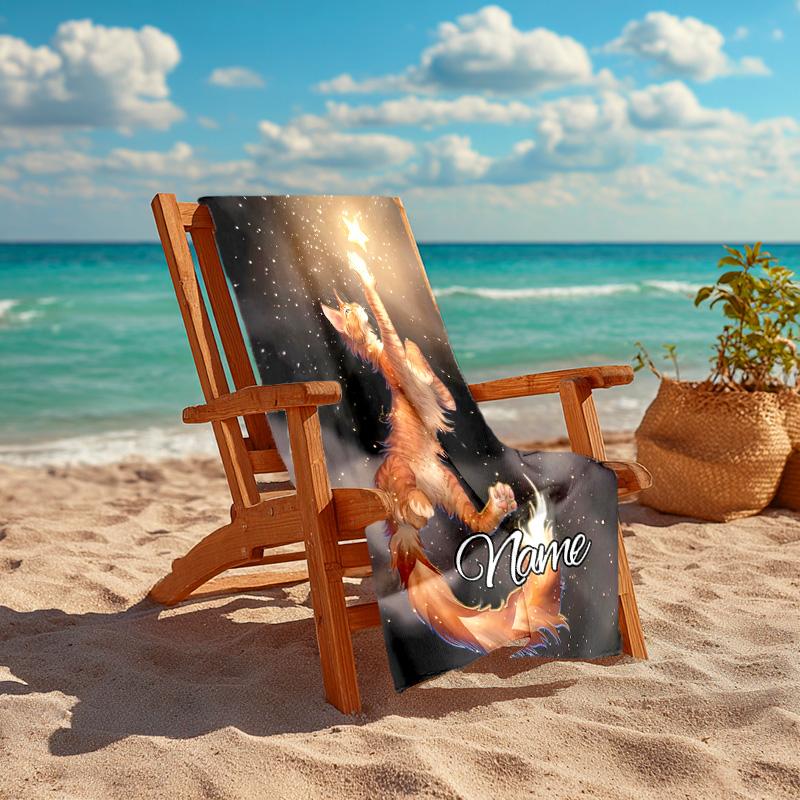 Personalized customized proof beach towel with Warriors Cats pattern - soft, absorbent,quick-drying,perfect swimming,camping&bathing
