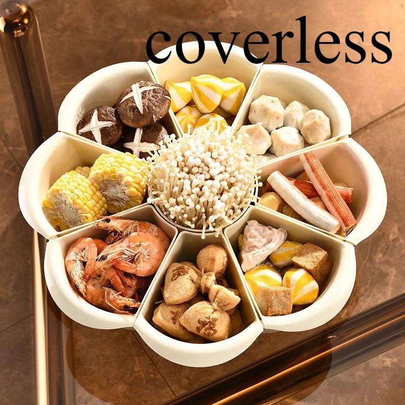Rotatable Household Hot Pot with Lid Platter Washing Vegetables Drain Basin Multifunctional Lid Storage Rotatable Fruit Tray