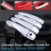 Car Door Handle Cover Trim for Renault Koleos Samsung QM6 II 2 2016~ 2017 2018 ABS Chrome Covers Exterior Accessories Goods