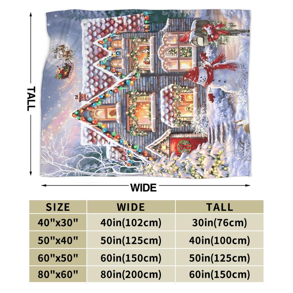 Christmas Eve Blanket Travel Flannel Throw Blanket For Couch Chair Warm Soft Custom Quality Bedspread Gift Idea