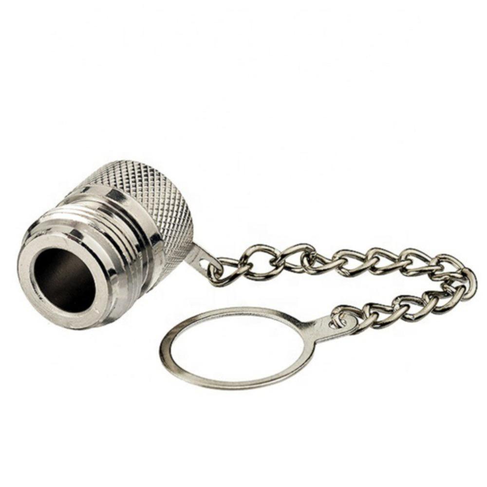 

Metal Construction RF Coaxial Connector With Chain Anti-Loss Design N-Type Connector Male Plug Ring Chain Protective Cover срібний