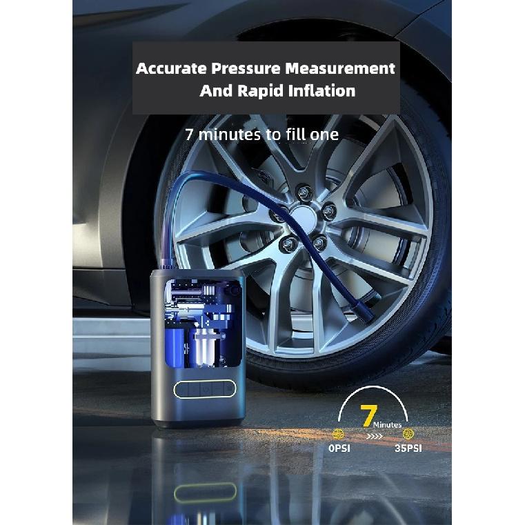 Mini Portable Handheld Electric Air Pump for Car Bicycle Tire Inflator Wireless Charging Digital Display Mounted Air Compressor
