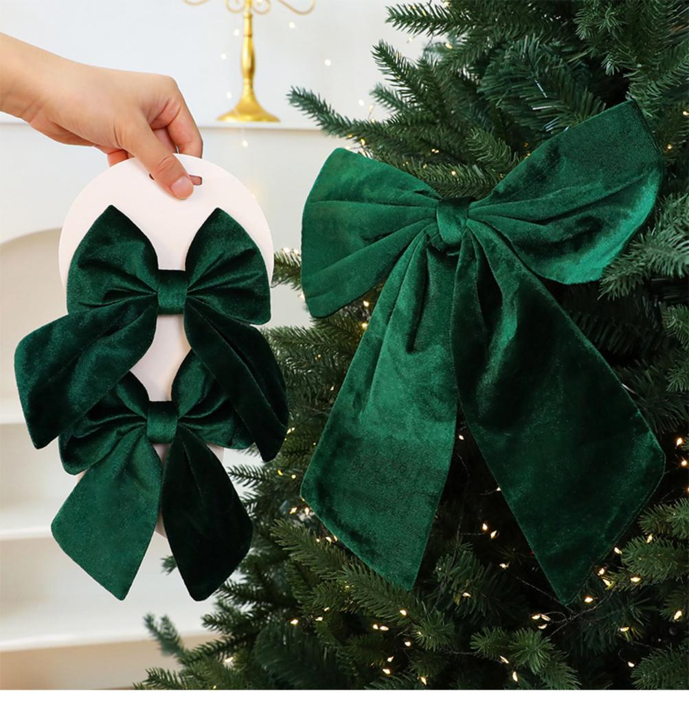 Velvet Three-Dimensional Bow, Large Christmas Tree Decoration, Window Display Decoration
