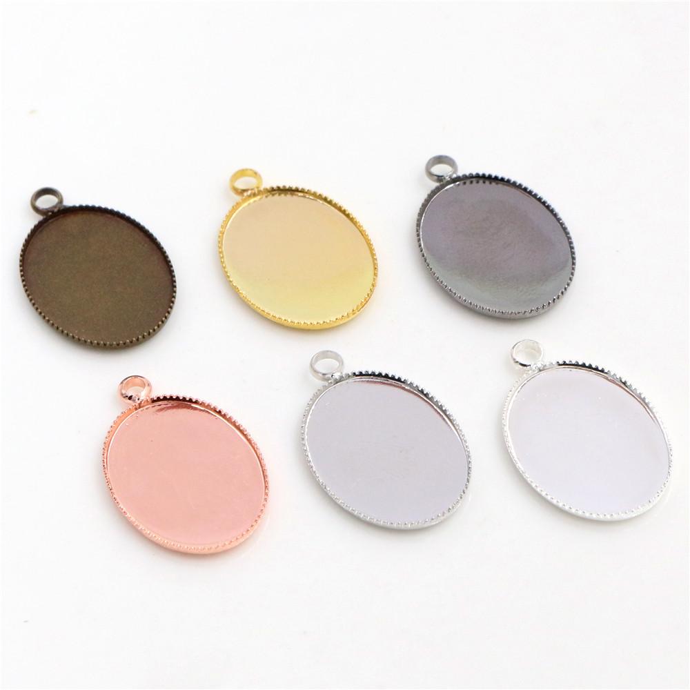 20 Stück 13x18mm Innenmaß 6 Farben Vergoldetes Messing Cameo Cabochon Basis Fassung Anhänger Tablett Schmuckzubehör