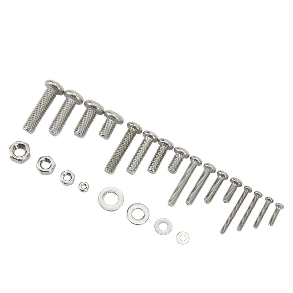 884 Stück Pfannenkopf Kreuzschlitzschraube Mutter Unterlegscheibe Sortimentskasten mit Sechskantschlüssel M2 M3 M4 M5 304 Edelstahl