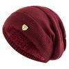 Classic Copper Label with Velvet Hat Thickened Warm Knitted Hat for Men and Women Trendy Brand Knitted Hat Suitable for Winter