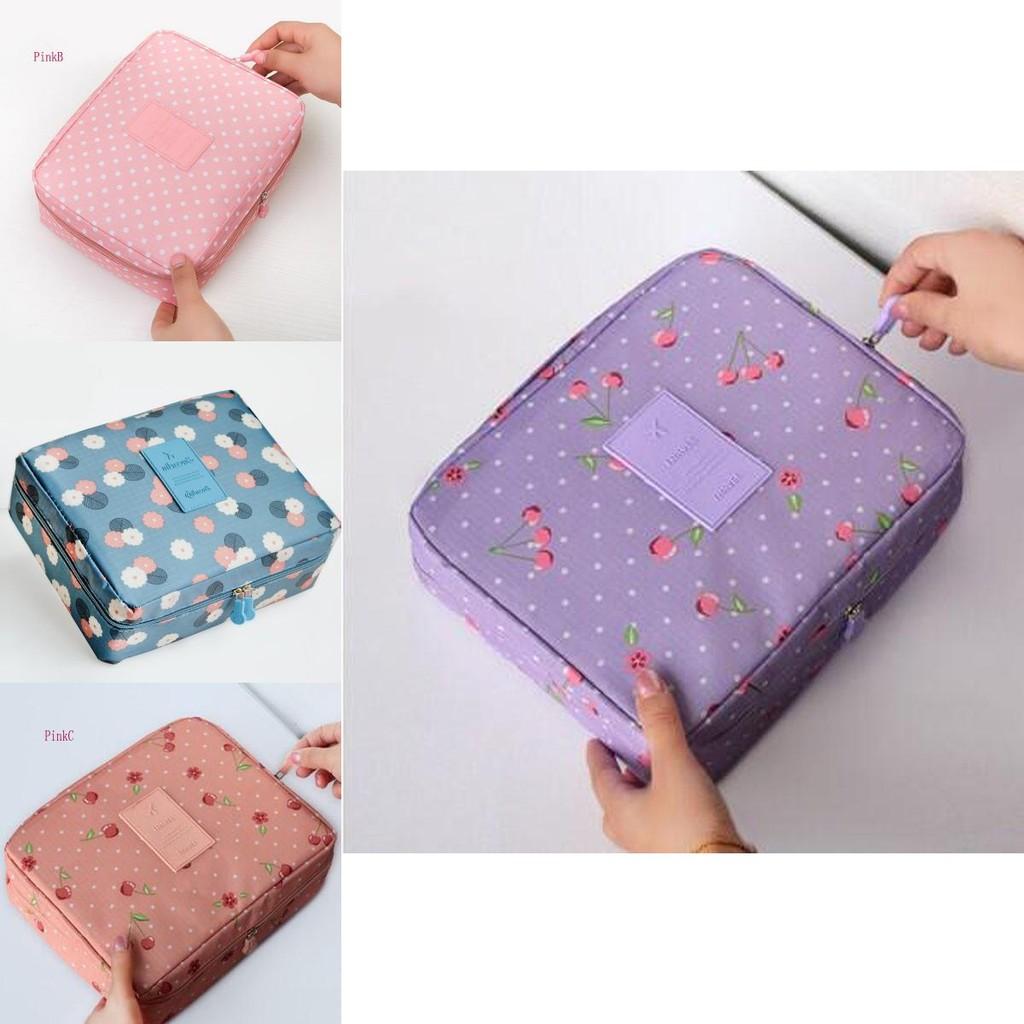 High-end Floral Nylon Zipper Women Makeup Bag And Spacious Cosmetic Case Organizer