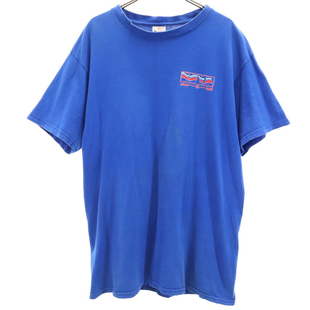 FRUIT OF THE LOOM Made In USA Back Logo Print Short Sleeve HEAVT T-shirt Men's Used