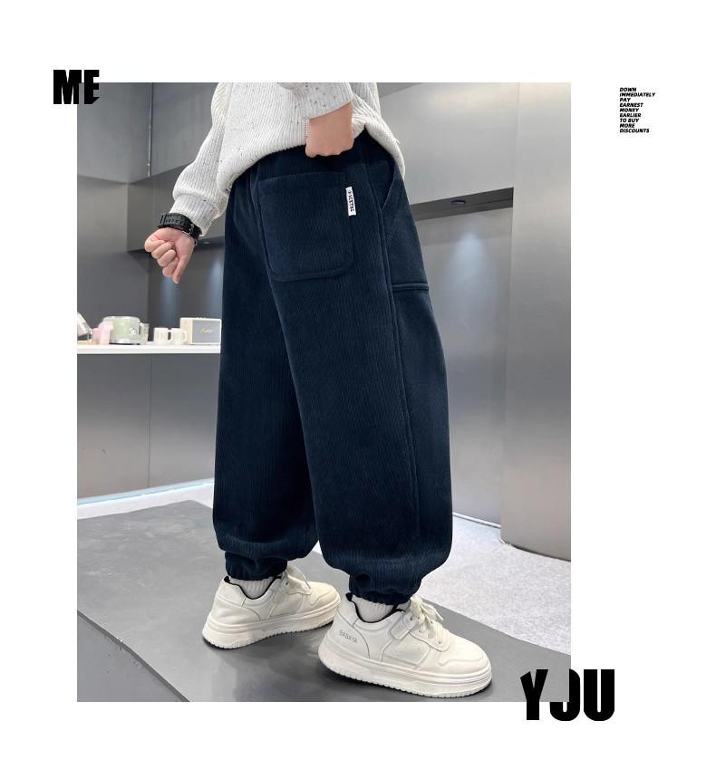Boys' Thickened Fleece-Lined Corduroy Pants - New 2025 Autumn/Winter Collection