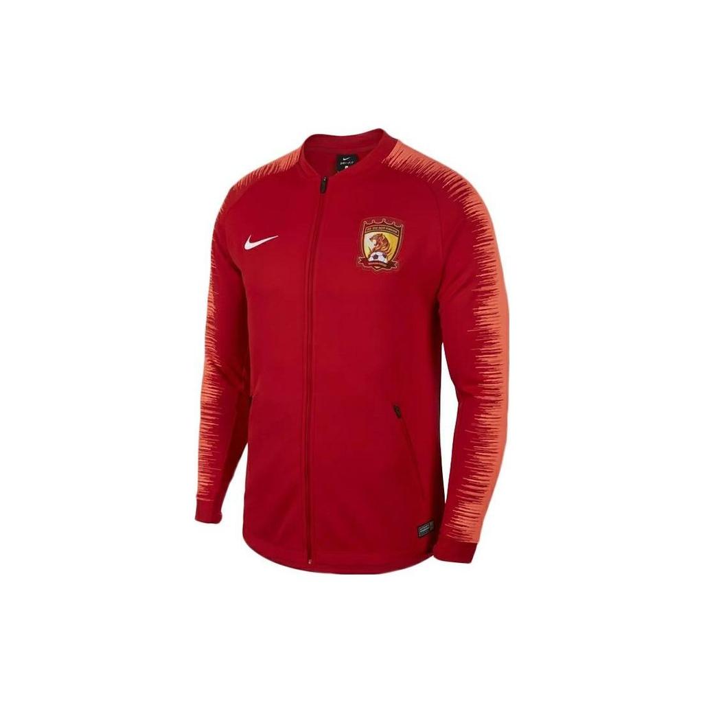 Nike Logo Print Tiger Stripe Long Sleeve Football Shirt Men Tops Red AR4514-611