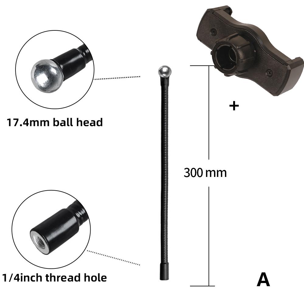 Flexible Arm Monopod Metal Tube Rod Stands Selfie Stick With Ball Head For Mobile Phone Smartphones Tripod Live Streaming