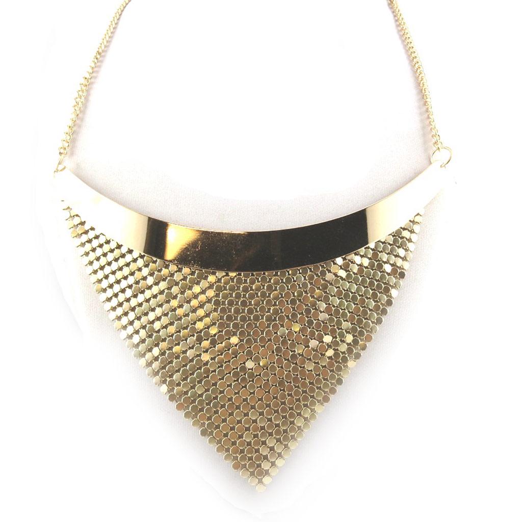 Les Trésors De Lily [N0692] - Golden 'Cotte De Maille' Designer Necklace