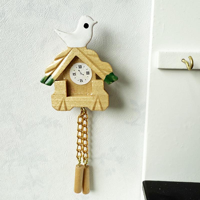 1:12 Dollhouse Miniature Bird Wall Clock Furniture Home Model Decor Toy Doll House Accessories