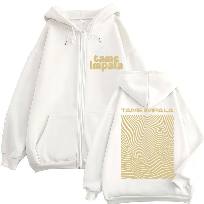 Rock Band Tame Impala Bluzy Rozpinane z Kapturem Męskie Damskie Gotyckie Hip Hop Vintage Bluza Polarowa Oversize Codzienne Kurtki Streetwear