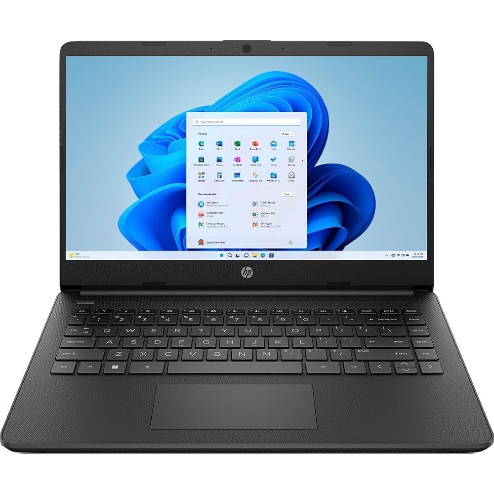 HP 14-inch HD (1366 x 768) Display Laptop, Intel Celeron N4120, 1.1GHz, 4GB Memory, 128GB eMMC, Windows 11 Home S Mode, 1-Year Office 365 Included, Je