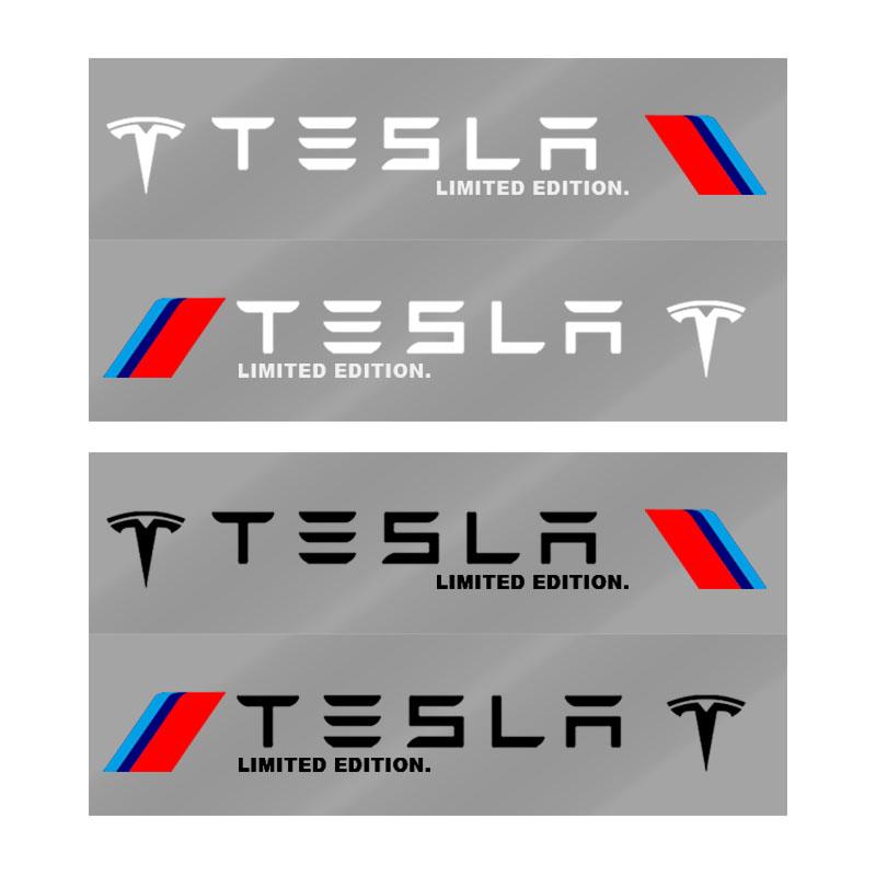 2Pcs Car Body Decoration Stickers Door Personalized Sport 3D Stickers For Tesla Model 3 S X Y Style Roadster Invader Coil Mod WYE K80