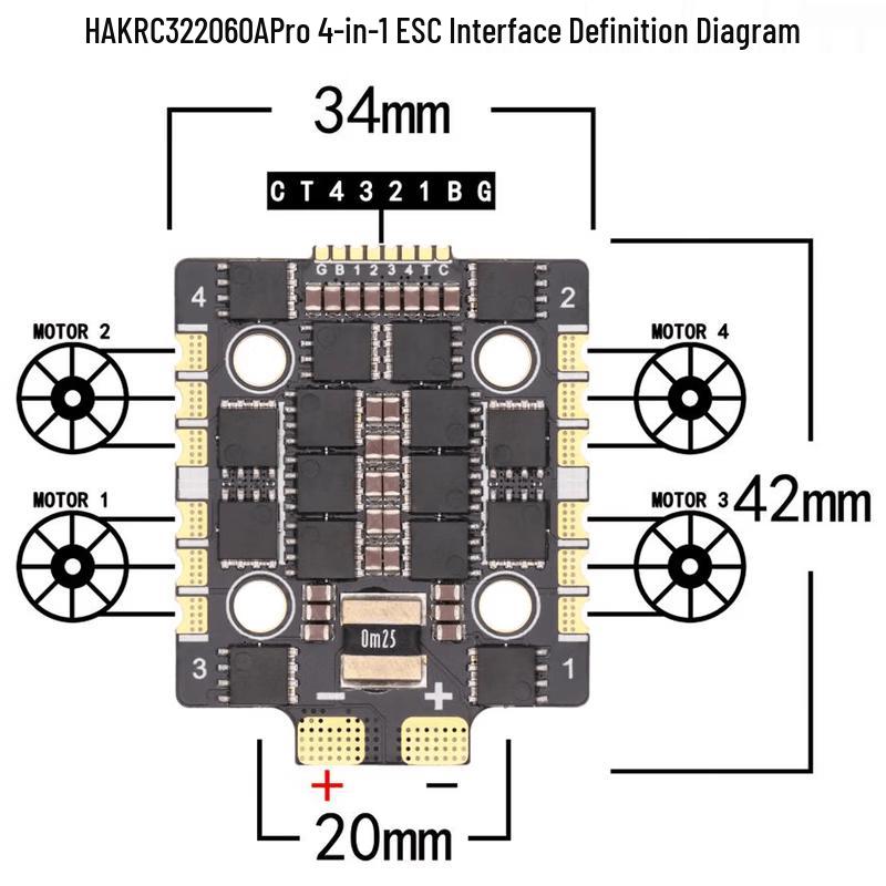 HAKRC 32-bit 60A Pro 4-in-1 FPV Drone ESC
