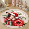 Folk Round Sun Multicolor Floor Rug, Non-Slip Floor Mat for Laundry Room