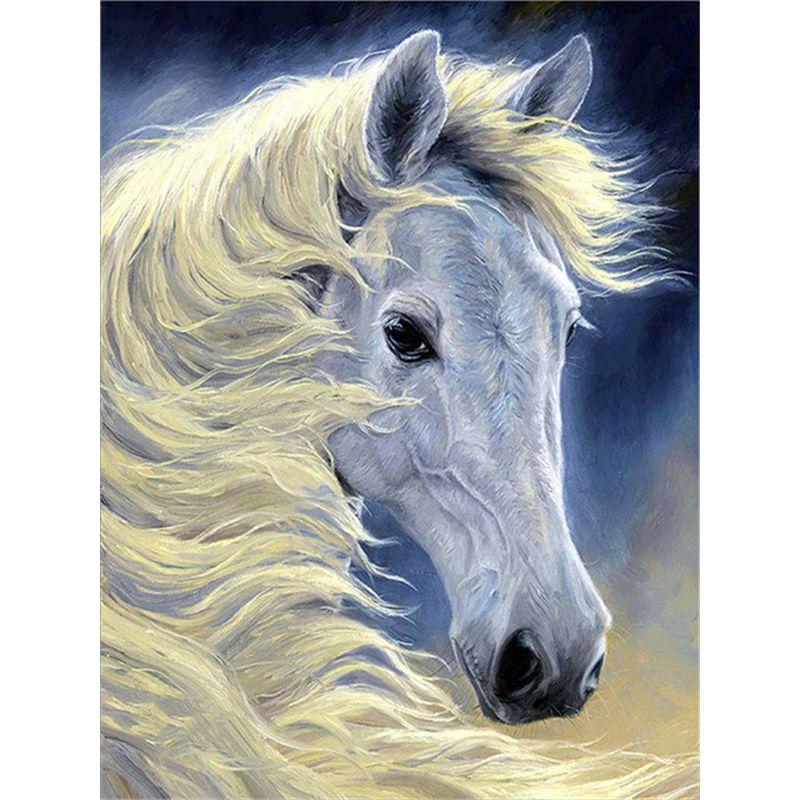 Diamond Painting Horse Full Round Diamond Embroidery Animals Picture 5D Diy Mosaic Rhinestone Home Decoration