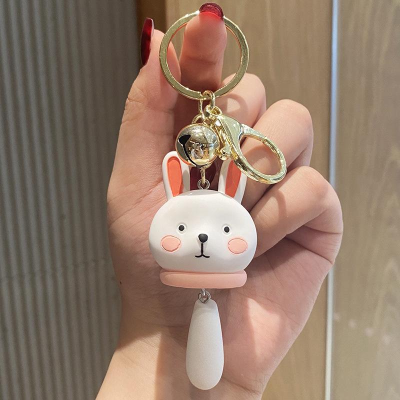 Cartoon Blush Resin Small Animal Keychain Women S Fashion Car Key Chain Creative Couple Bag Pendant