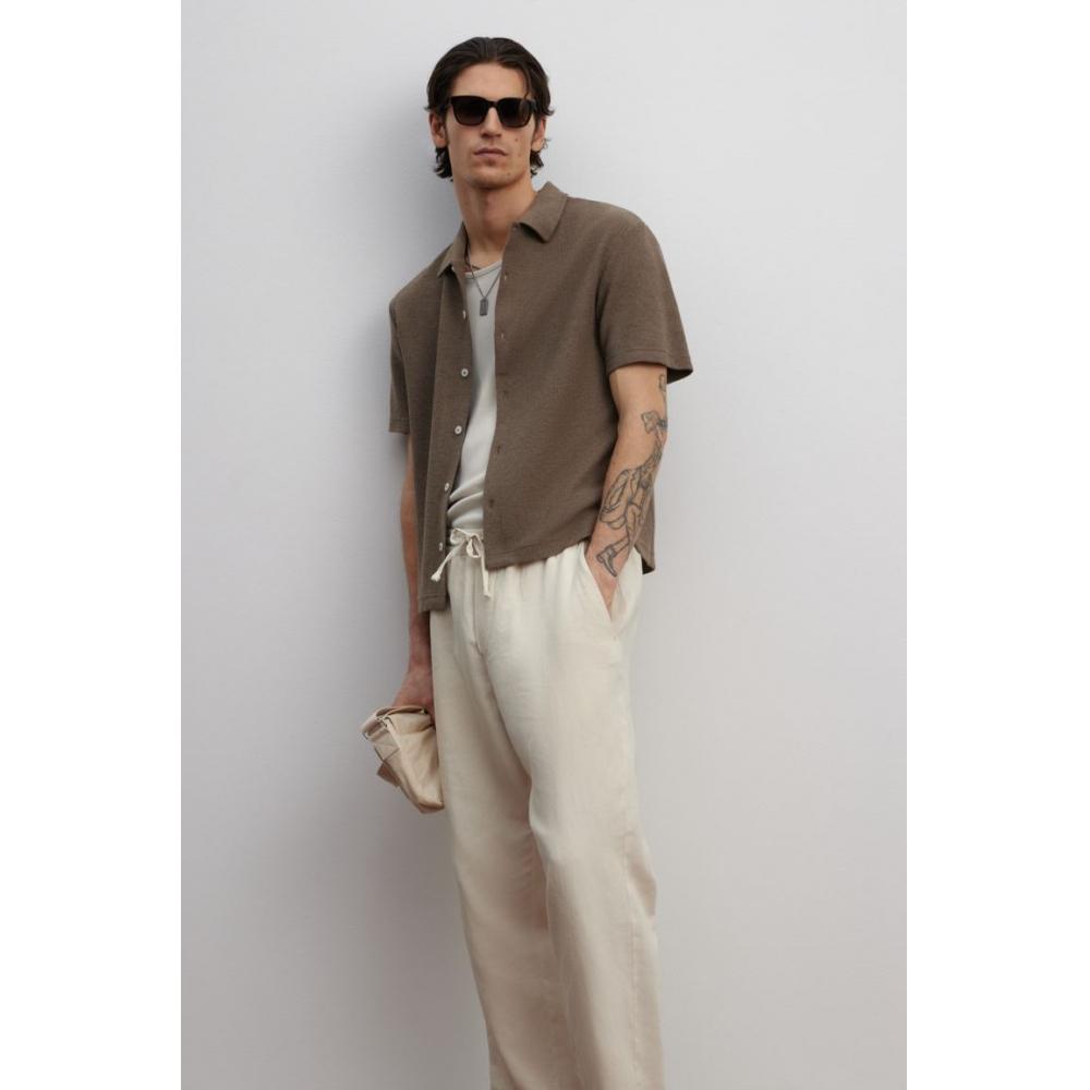 H M Regular Fit sHort Sleeve Jersey sHirt Brown