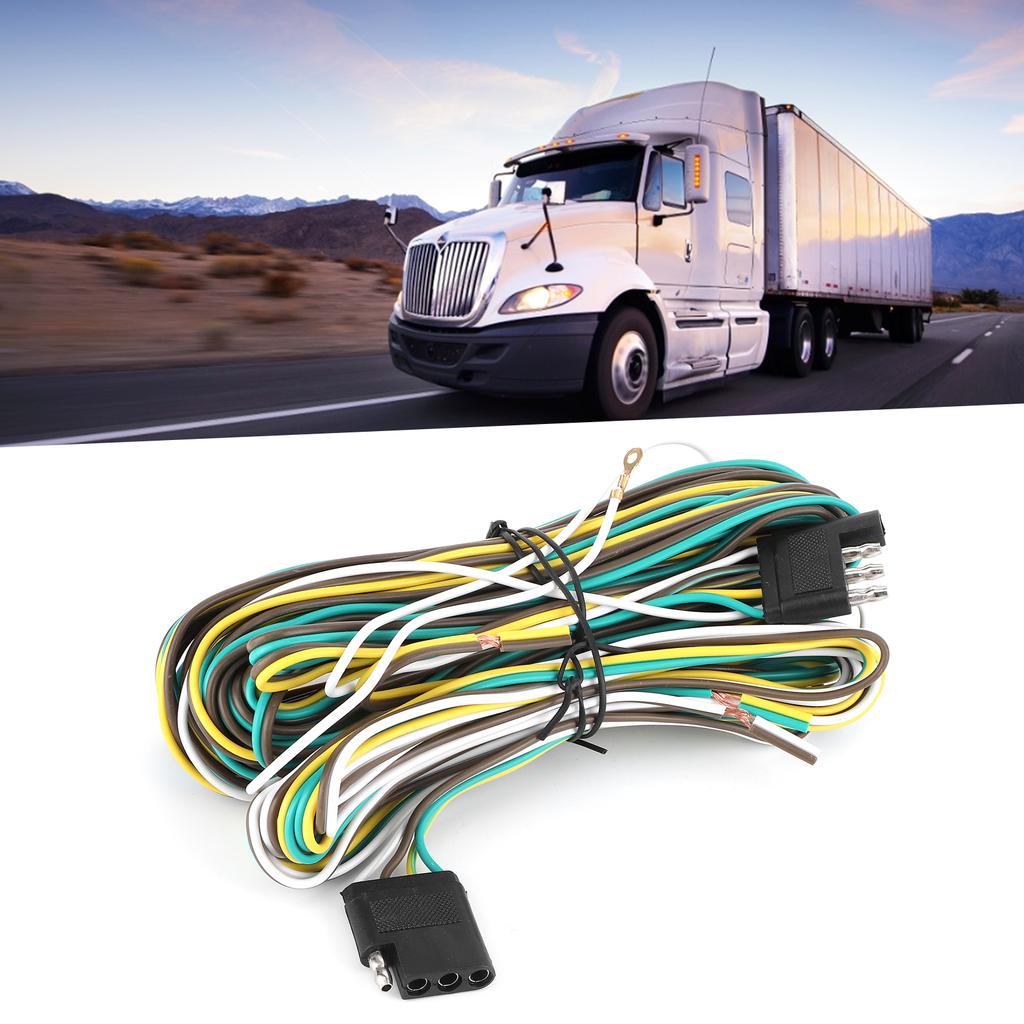 Trailer Wiring Harness Extension Kit 36FT 8.5+2.4m 4 Wire 4Flat 4 Pin with Male Female Plug