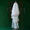 Tiered Wedding Veils Shoulder Back Coverage Breathable Tulle Bridal Veils Headpiece WithInvisible Hair Pin for Wedding