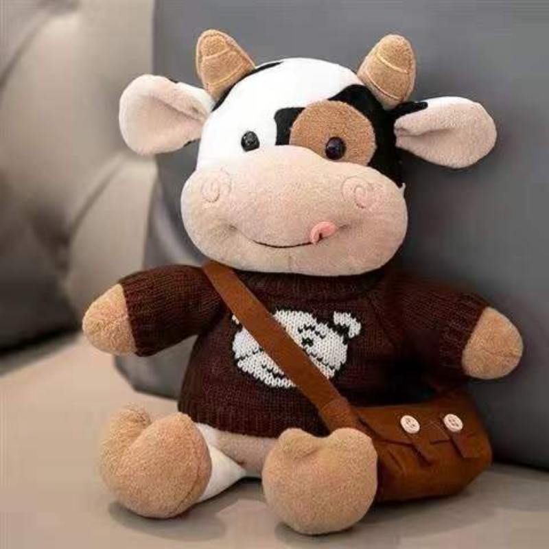 26CM Cartoon Milch Kuh Plüsch Puppe Nette Simulation Rinder Tiere Plüsch Spielzeug Weiche Angefüllte Pullover Kuh Kissen Kinder Geburtstag geschenke