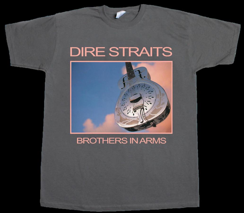 DIRE STRAITS BROTHERS IN ARMS MARK KNOPFLER ROCK NEW GREY T-shirt S-5XL XXL